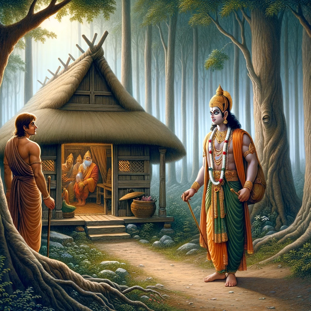 Bharata Finds Rama’s Hut